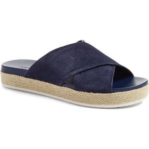𝅺VINCE VILLAIRE ESPADRILLE SLIDE SANDAL DEEP BLUE